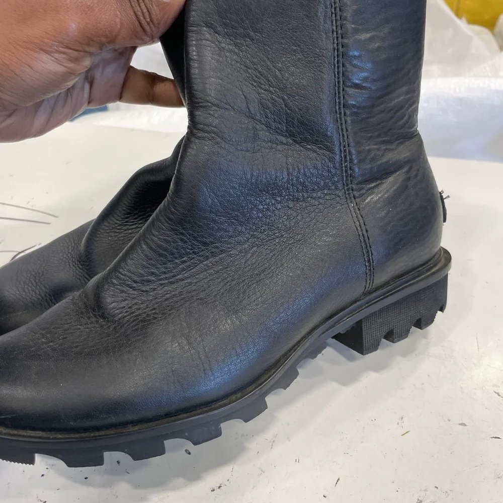 Sorel womens black leather side zipper ankle boots NL3011-010 size 7.5